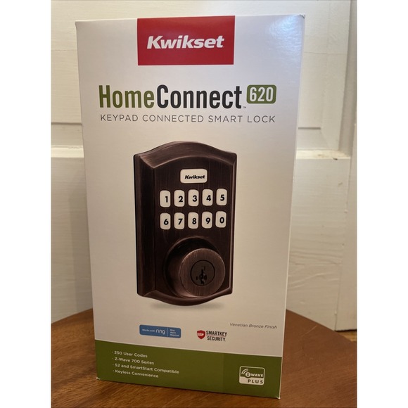 Kwikset Home Connect 620 SmartKey Keypad Zwave Smart Lock Venetian Bronze Ring - Picture 1 of 16